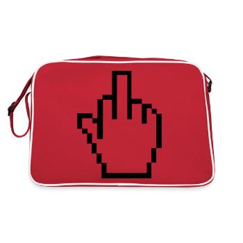 stinkefinger1farbe - Retro Tasche - Rot/Weiß - Hinten
