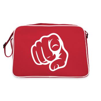 Pointer du doigt Tu gesticules Design d’autocollants - Sac Retro - rouge/blanc - Dos