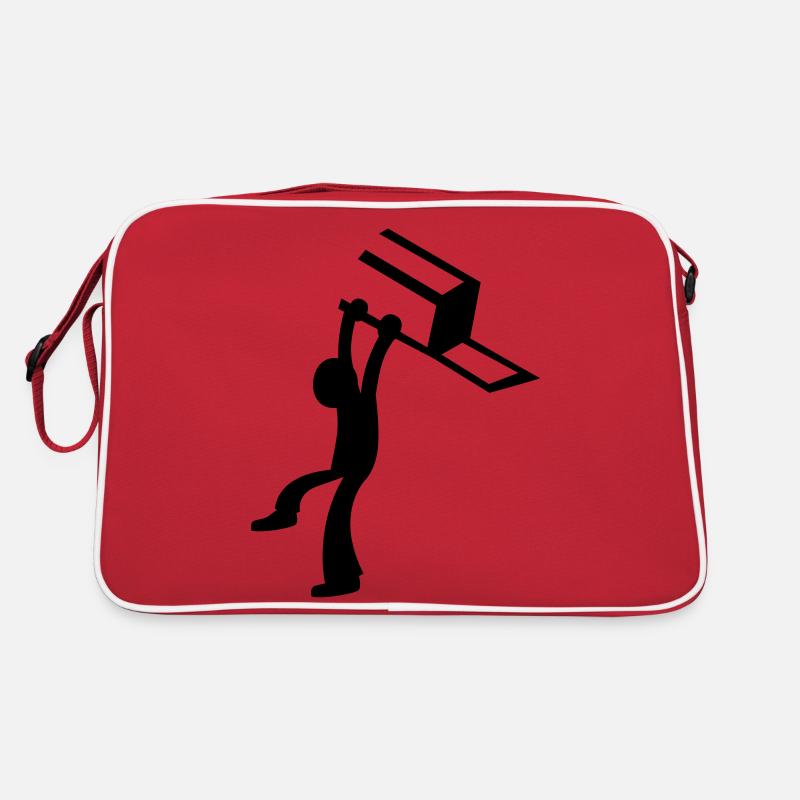 BAR Kampf, Mensch, Mann wirft einen Stuhl Retro Tasche
