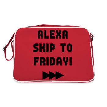 ALEXA SKIP TO FRIDAY - Retro Bag - red/white - Back