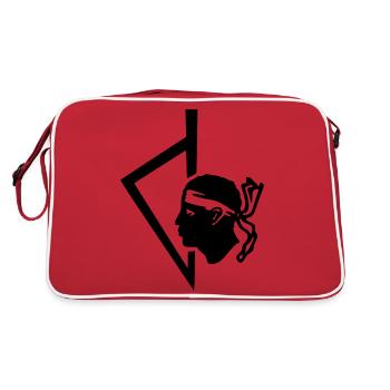 Korsika Flagge Ile - Retro Tasche - Rot/Weiß - Hinten