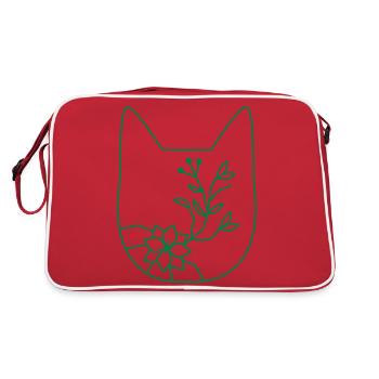 FLOWER Blumenkatzenkopf - Retro Tasche - Rot/Weiß - Hinten