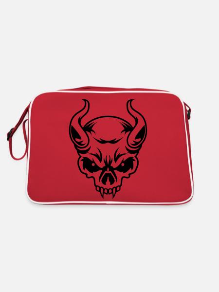 masterfitness_totenkopf - Retro Tasche - Rot/Weiß - Hinten