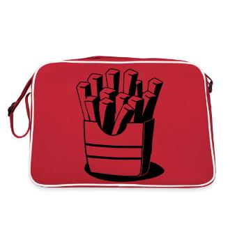 fast food pommes frites - Retro Tasche - Rot/Weiß - Hinten