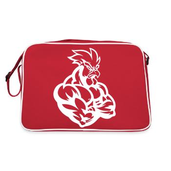 Hahn Comic - Retro Tasche - Rot/Weiß - Hinten