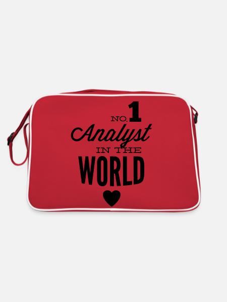 Der beste Analyst der Welt - Retro Tasche - Rot/Weiß - Hinten