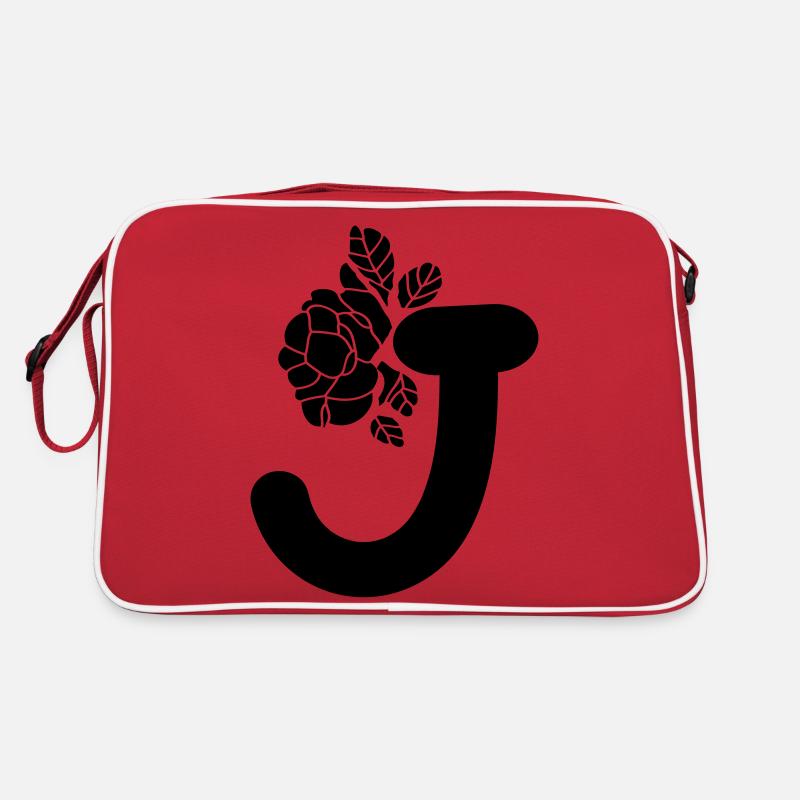Alphabetbuchstabe J mit Blume Retro Tasche