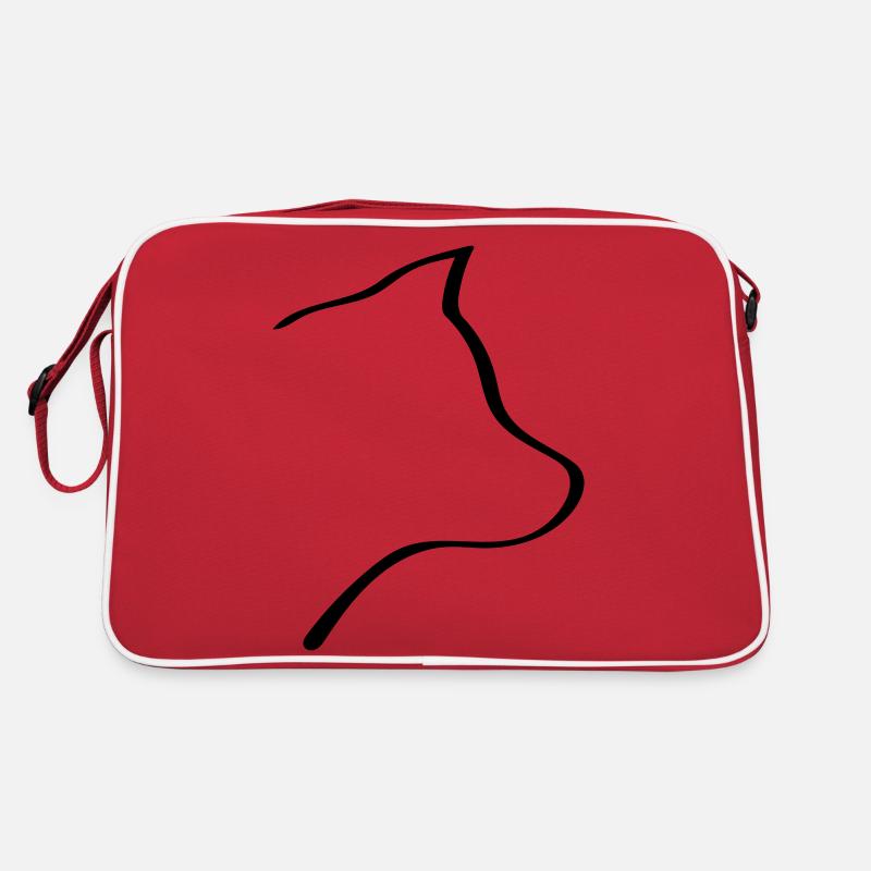 Dog / Wolf Line Art - Minimalist Retro Bag