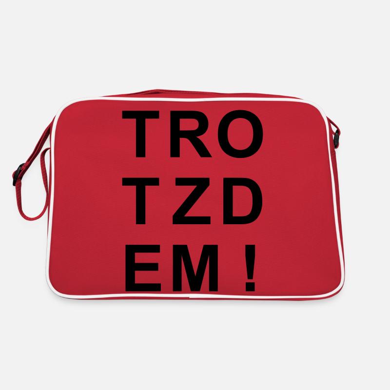 TROTZDEM - Retro Tasche - Rot/Weiß