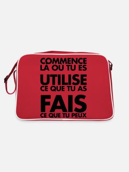 COMMENCE LA OU TU ES - Sac Retro - rouge/blanc - Dos