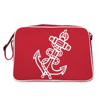 Icône d’ancre - Sac Retro - rouge/blanc - Dos