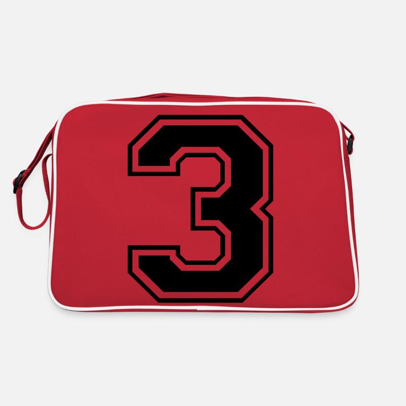 3, Three, Three, number, number Retro Bag