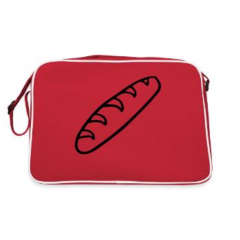 pain baguette boulanger aliment boulangerie - Sac Retro - rouge/blanc - Dos