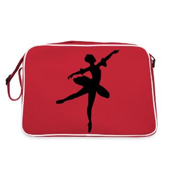 Danseuse de ballet vecteur Silhouette - Sac Retro - rouge/blanc - Dos