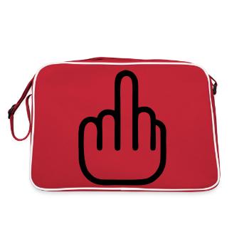 middle finger ★ Mittelfinger - Retro Tasche - Rot/Weiß - Hinten