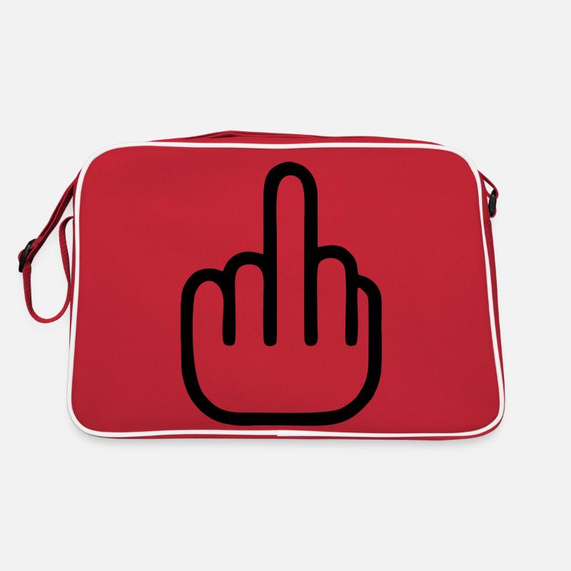middle finger ★ Mittelfinger - Retro Tasche - Rot/Weiß