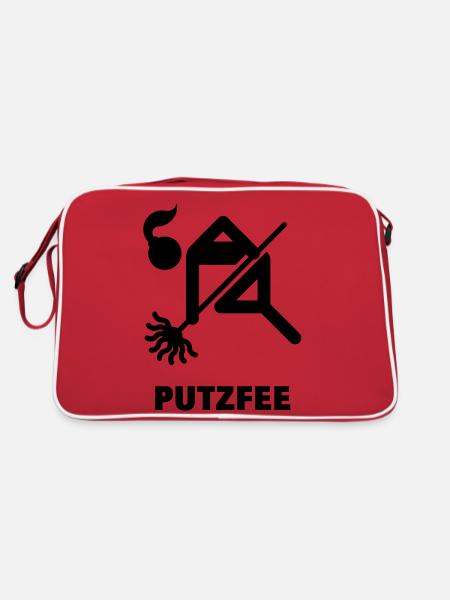 Putzfee / femme de ménage - Sac Retro - rouge/blanc - Dos