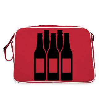 Bierflaschen - Retro Tasche - Rot/Weiß - Hinten