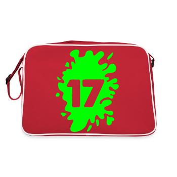 Klecks 17 - Retro Tasche - Rot/Weiß - Hinten