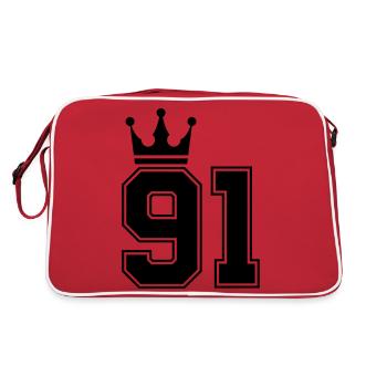 91 Couronnes - Sac Retro - rouge/blanc - Dos