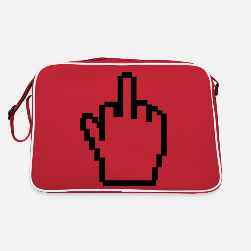 Mittelfinger in Pixel Retro Tasche