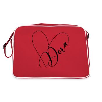 Dora Name Heart Line - Retro Bag - red/white - Back