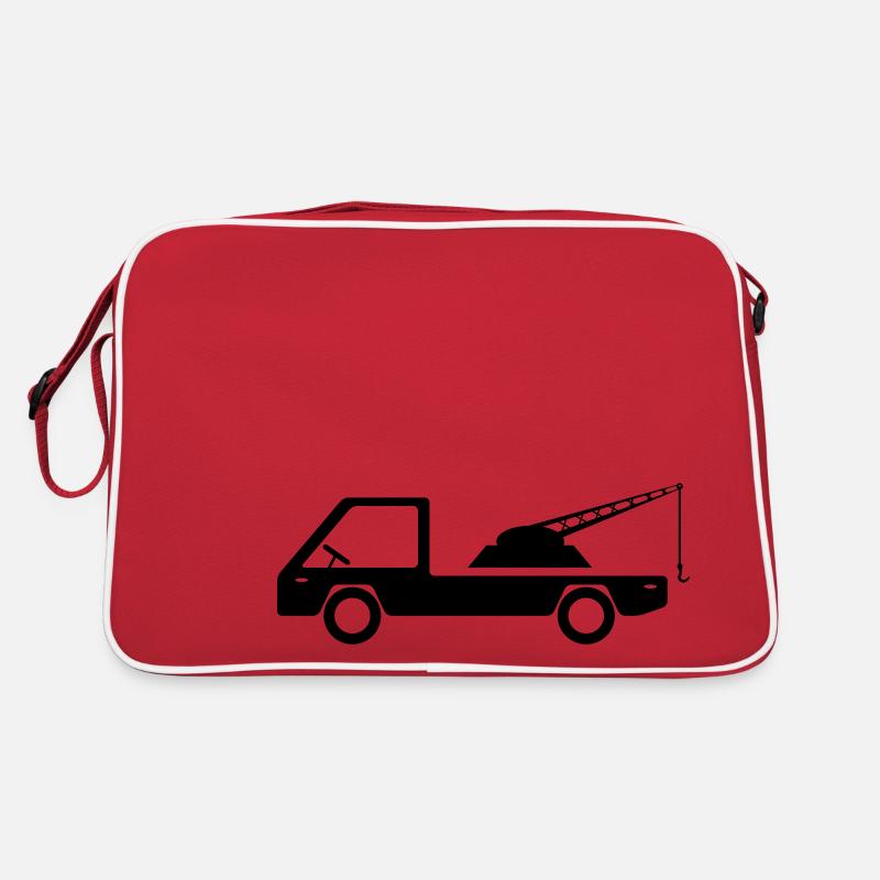 Abschleppwagen Grafik - Retro Tasche - Rot/Weiß