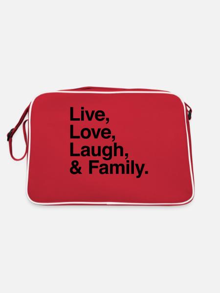 rire vivant d'amour et de la famille - Sac Retro - rouge/blanc - Dos