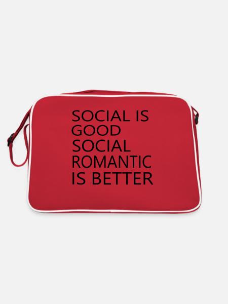 Social romantic - Retro Tasche - Rot/Weiß - Hinten