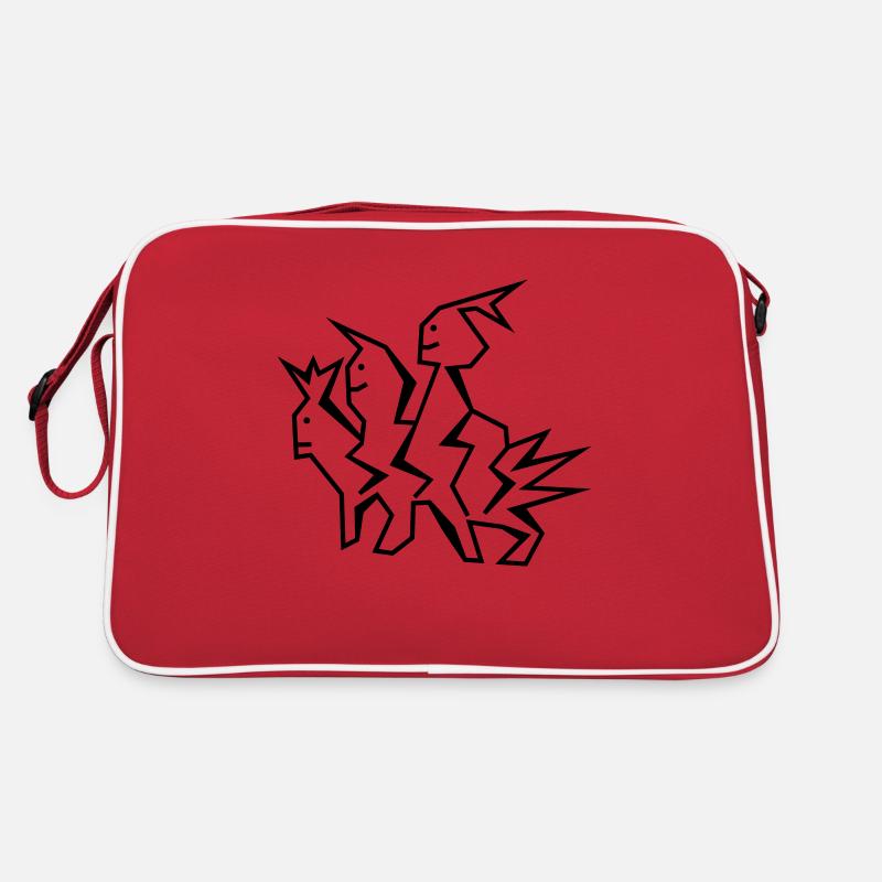 Vector drawing three-headed dragon Retro Bag