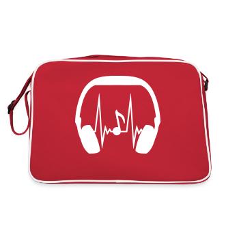 Casque Note Note de musique Fréquence d’impulsion Battement de cœur - Sac Retro - rouge/blanc - Dos