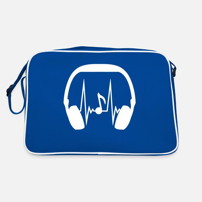 Casque Note Note de musique Fréquence d’impulsion Battement de cœur Sac Retro