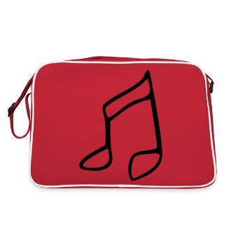 Note - Retro Tasche - Rot/Weiß - Hinten
