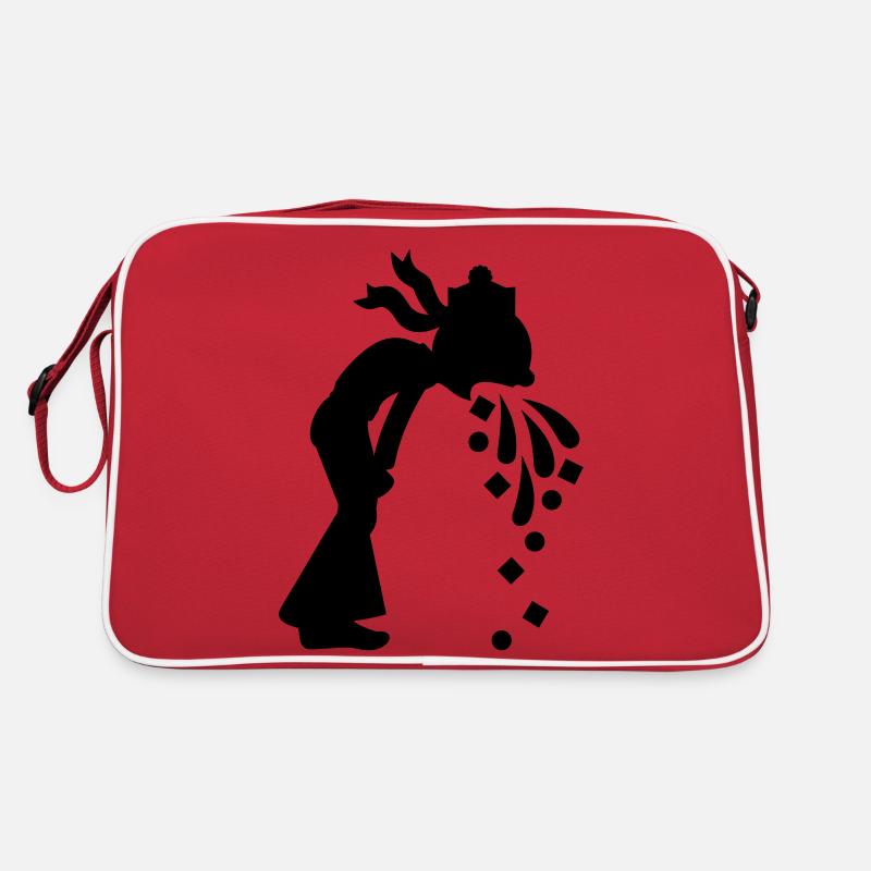 Matrose am Reihern / sailor barfing (1c) - Retro Tasche - Rot/Weiß
