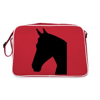 Pferdekopf SMILE - Retro Tasche - Rot/Weiß - Hinten