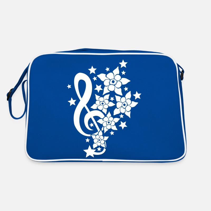Clé de musique note belles étoiles fleurs Sac Retro