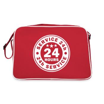 24 Stunden Service 24/7 - Retro Tasche - Rot/Weiß - Hinten
