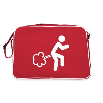 Farting Person - Retro Bag - red/white - Back