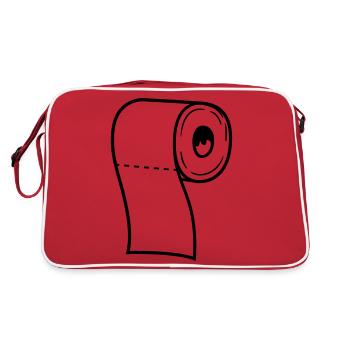 roll toilet paper toilet paper toilet toilet toilet b - Retro Bag - red/white - Back