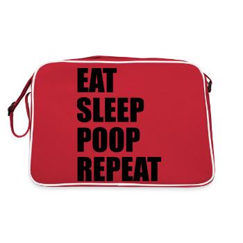 Eat sleep poop repeat - Retro Tasche - Rot/Weiß - Hinten
