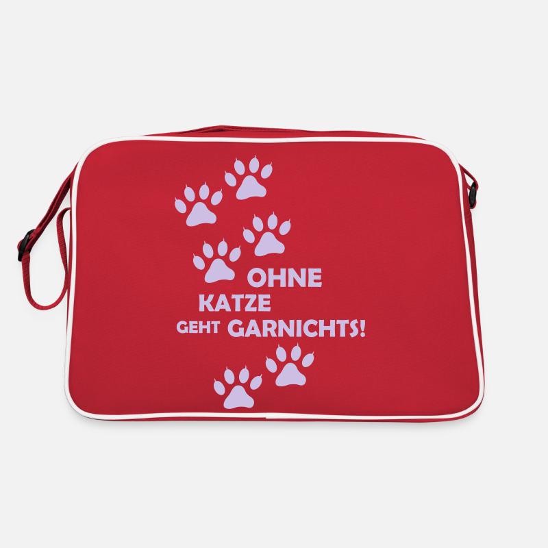 ohne katze geht garnichts Retro Tasche