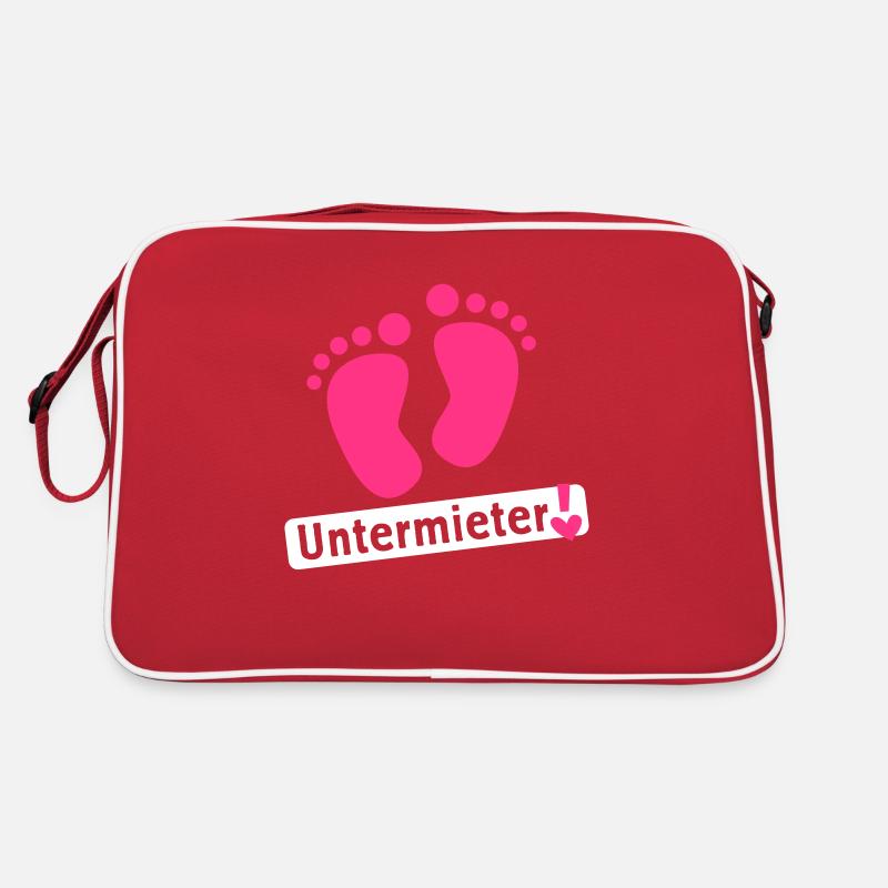 Schwanger Untermieter - Retro Tasche - Rot/Weiß