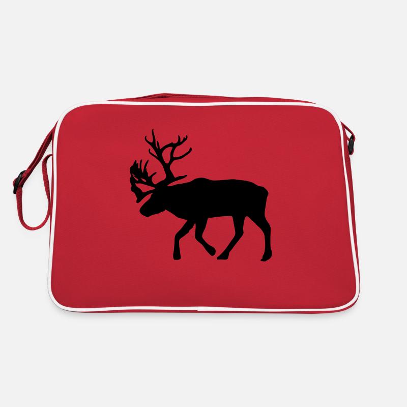 caribou - renne - noël - Sac Retro - rouge/blanc