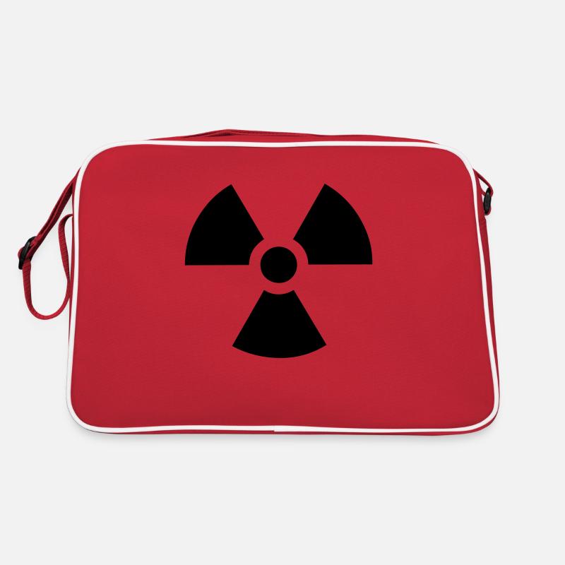 Atom - radioaktiv - Retro Tasche - Rot/Weiß