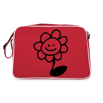 Happy Flower - Line - Retro Bag - red/white - Back