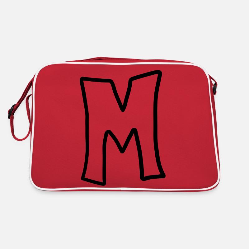 Letter M comic cartoon Retro Bag