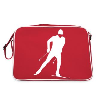 Skieurs de fond neige scintillante - Sac Retro - rouge/blanc - Dos