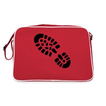 Schuh Abdruck - Retro Tasche - Rot/Weiß - Hinten