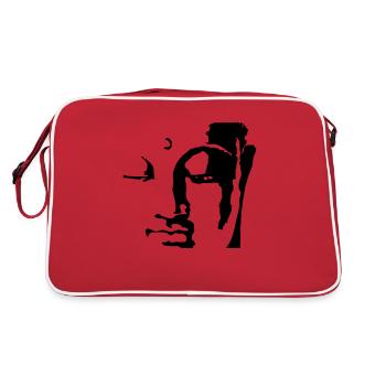 buddha face - Retro Tasche - Rot/Weiß - Hinten