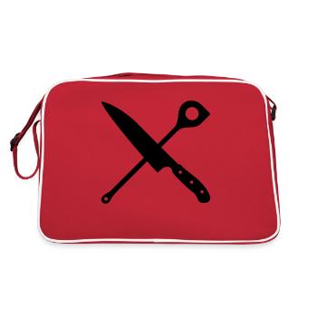 Couteau et une cuillère de bois - Sac Retro - rouge/blanc - Dos